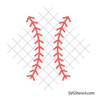 Free baseball laces svg | Curved baseball stitches svg
