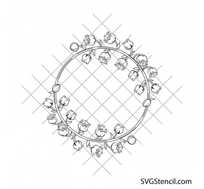 Lily of the valley svg | Flower monogram svg