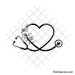 Stethoscope heart and lily svg