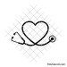Simple nurse heart stethoscope svg