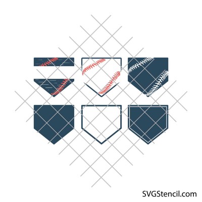 Baseball home plate svg | Baseball plate monogram svg